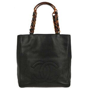 Chanel Black Calfskin Tote Chain Handbag XX40141